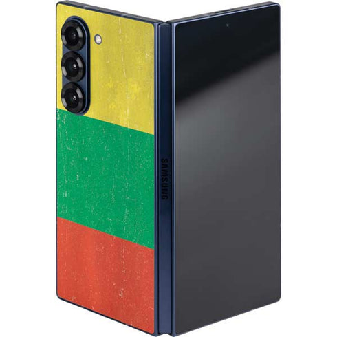 Lithuania Flag Distressed Galaxy Z Fold6 Skin
